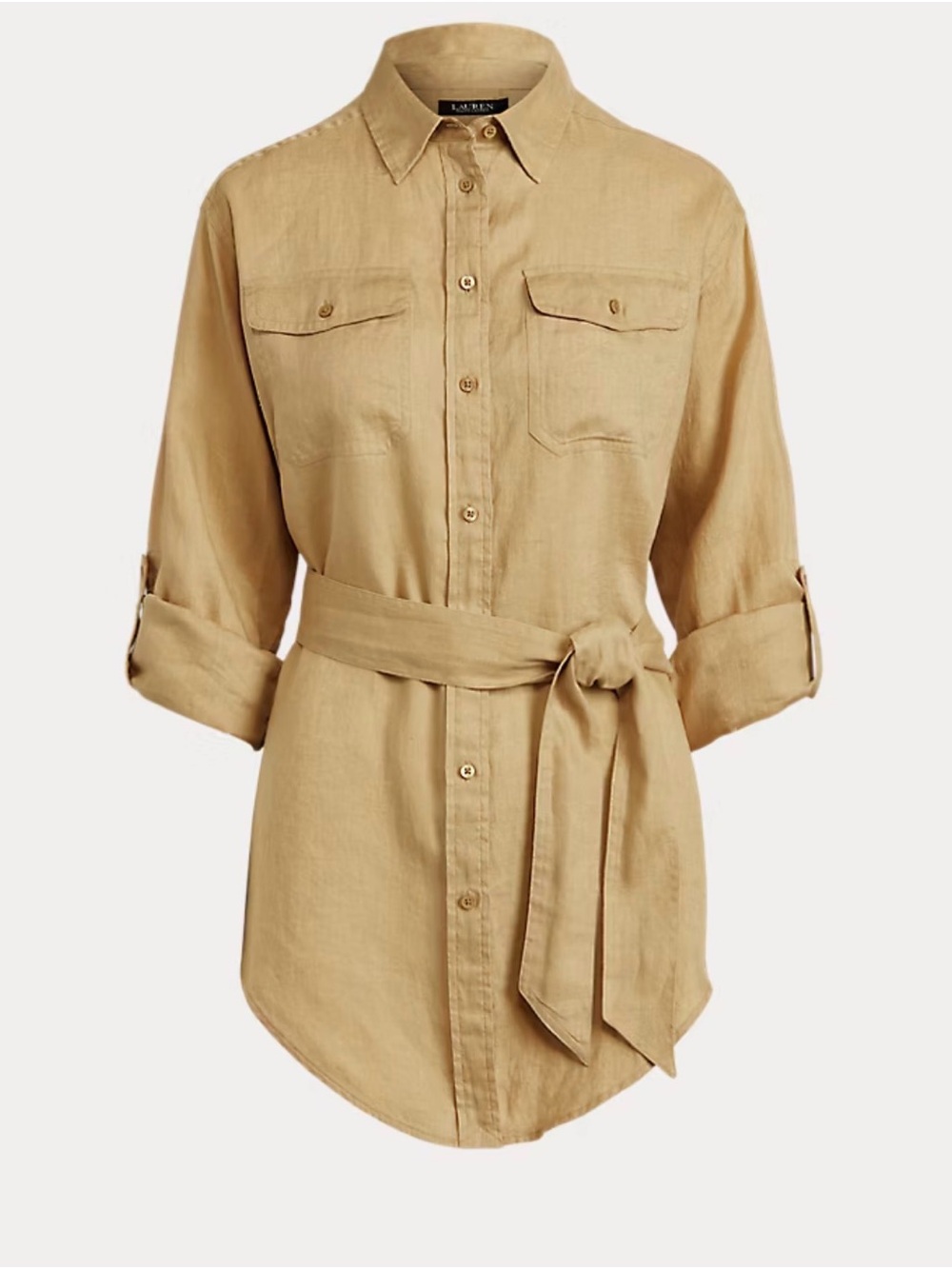 Polo by Ralph Lauren Tan Belted Button-Down Shirt